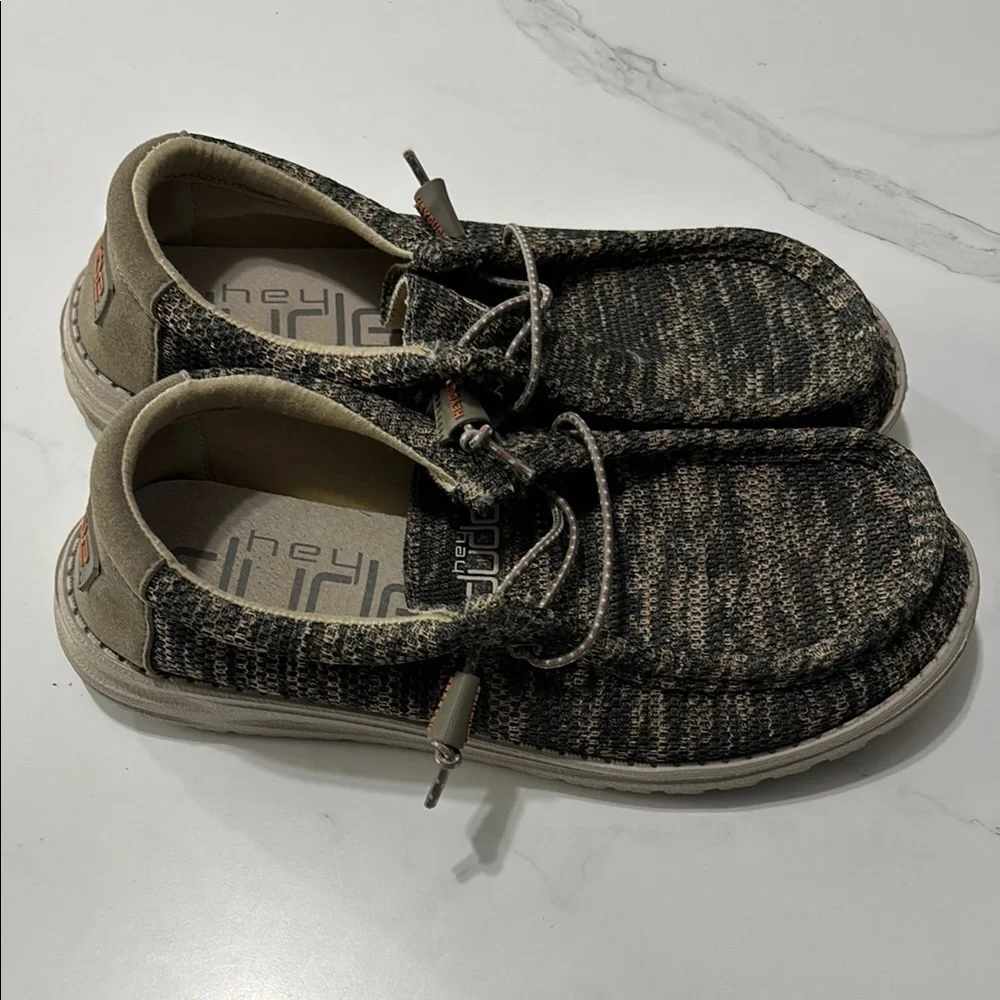 Hey Dude Kids' Black and Tan Shoes